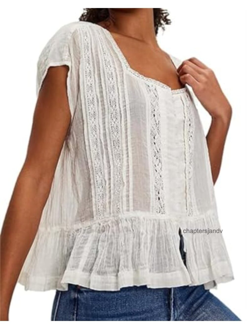 Polyester Women's Pleated Crop Tank Top Sleeveless Tie Front Semi Sheer Blouse